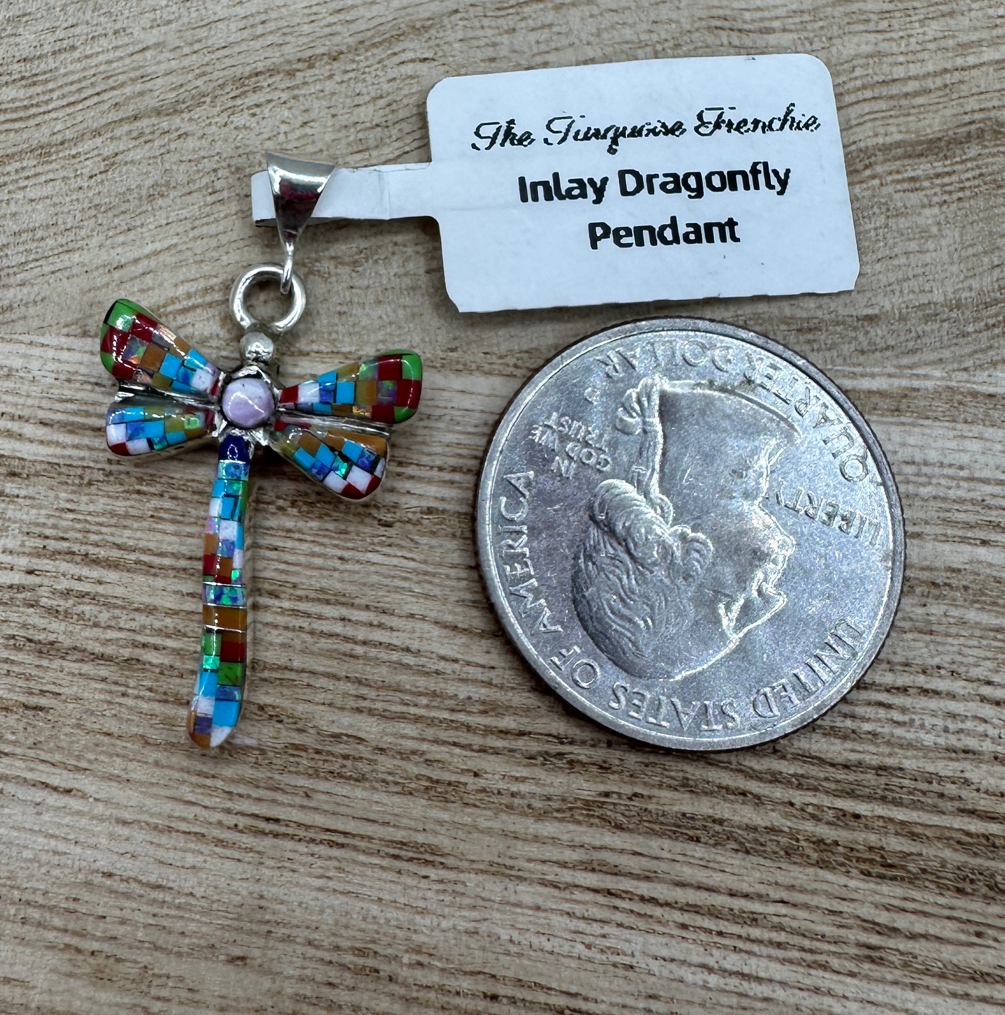 Inlay Dragonfly Pendant