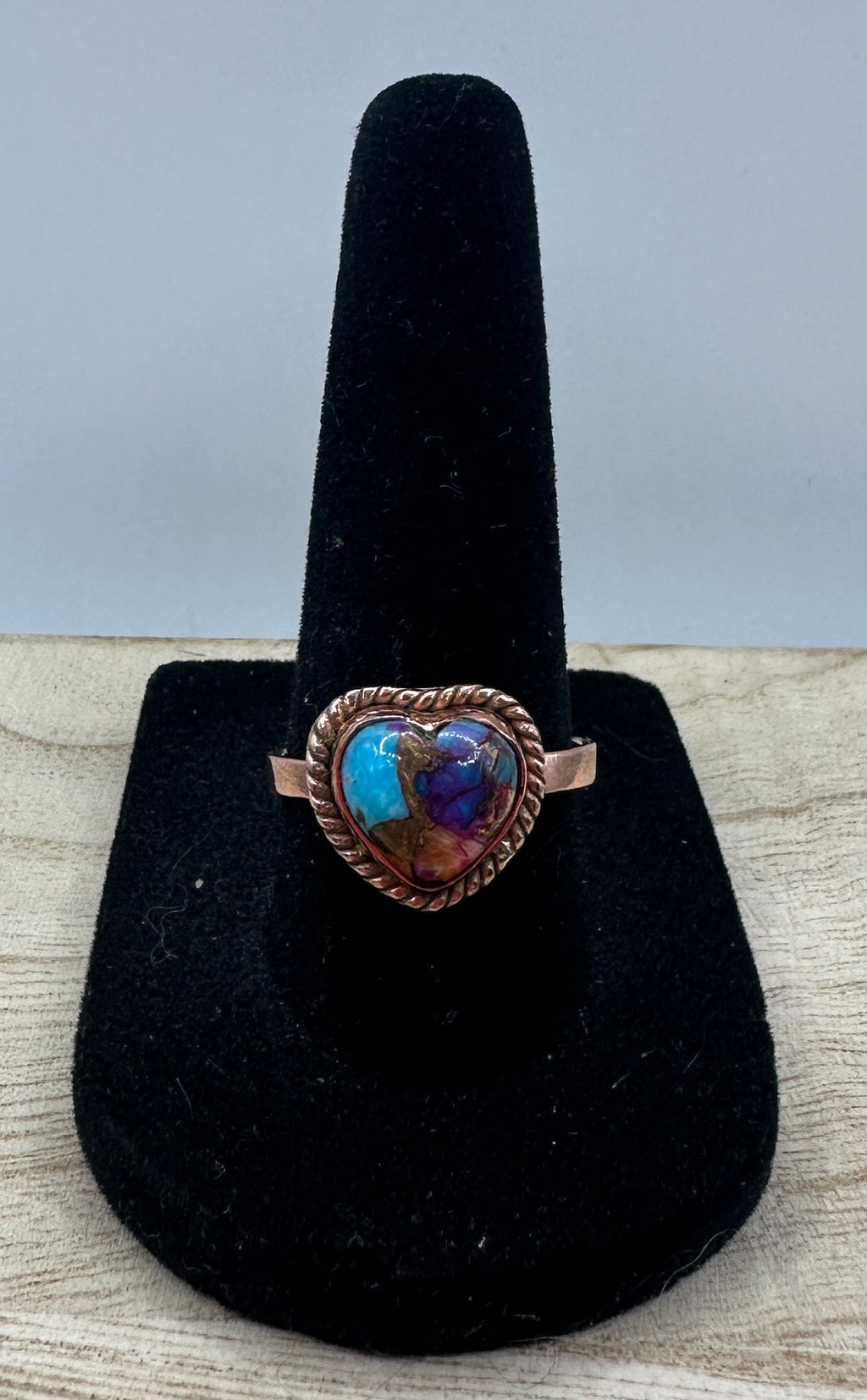 Pink Dahlia Turquoise Ring Size 8
