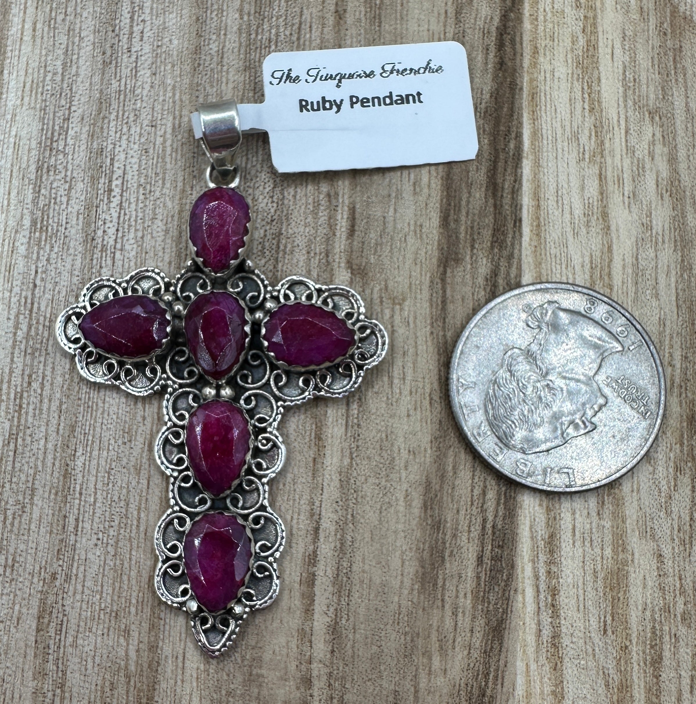 Ruby Cross Pendant