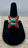 Kingman Turquoise Adjustable Copper Ring
