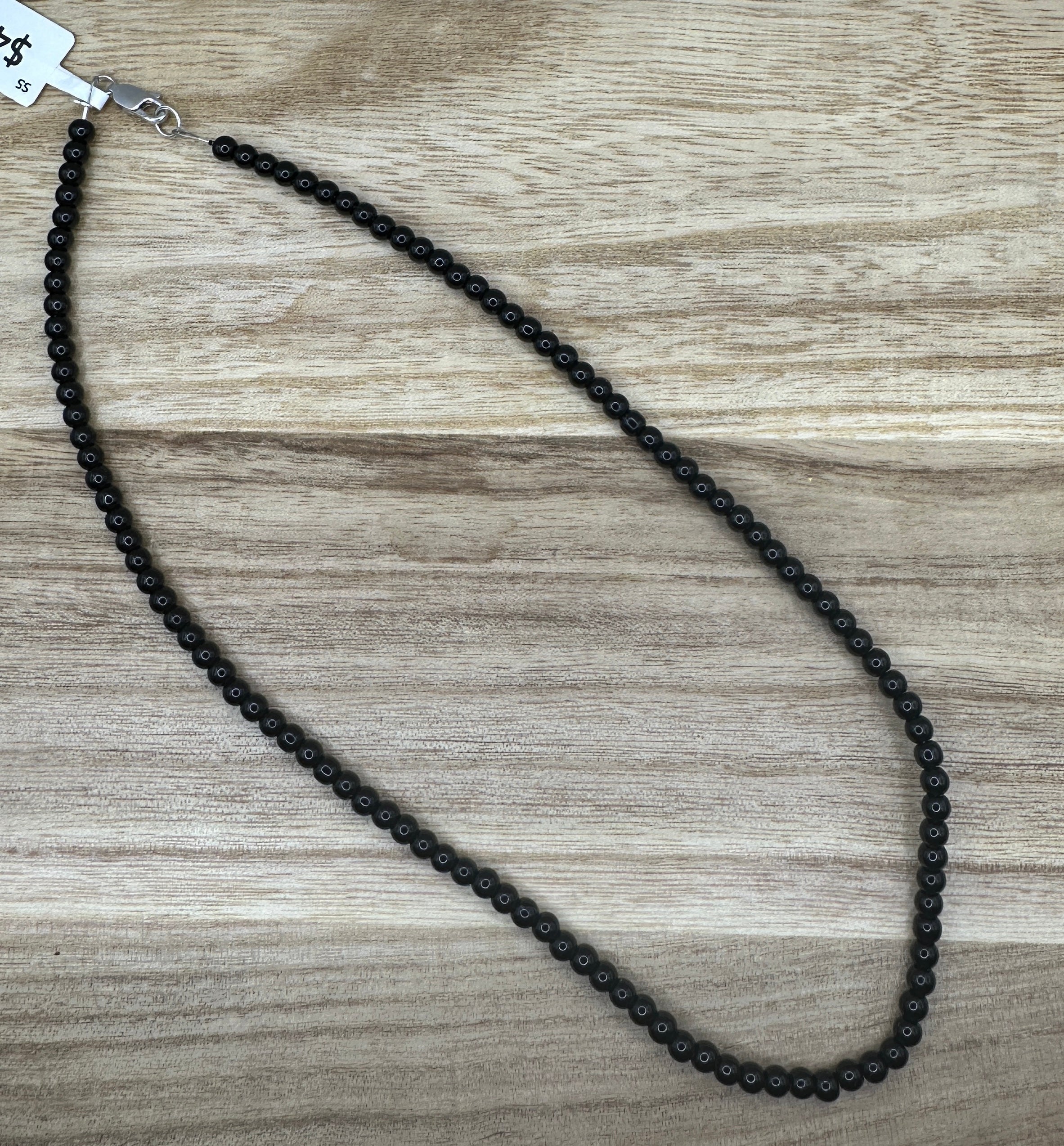 4mm Black Onyx Necklace 18in