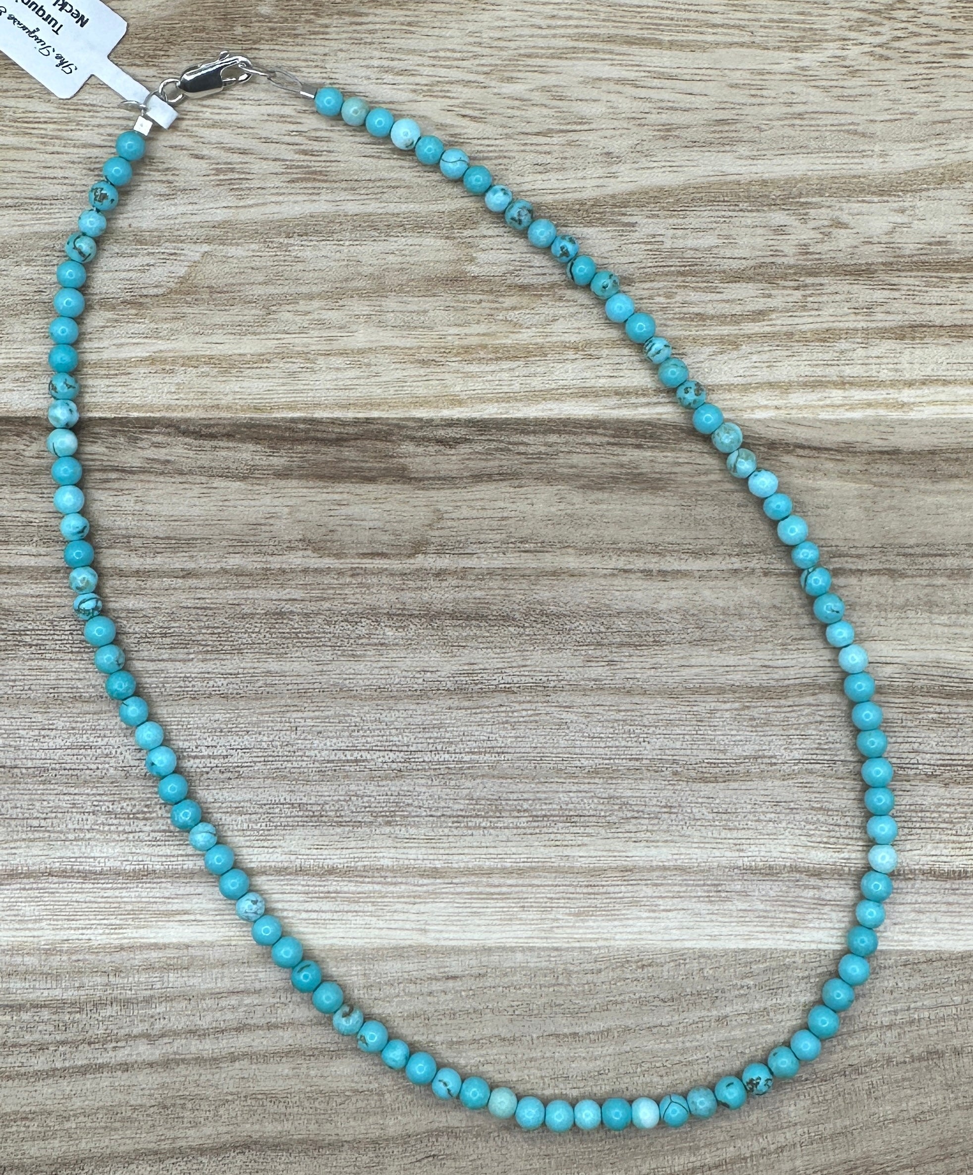 4mm Turquoise Necklace 16in