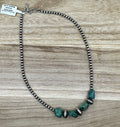 Desert Pearls and Large Turquoise Nuggets Necklace 16-18in
