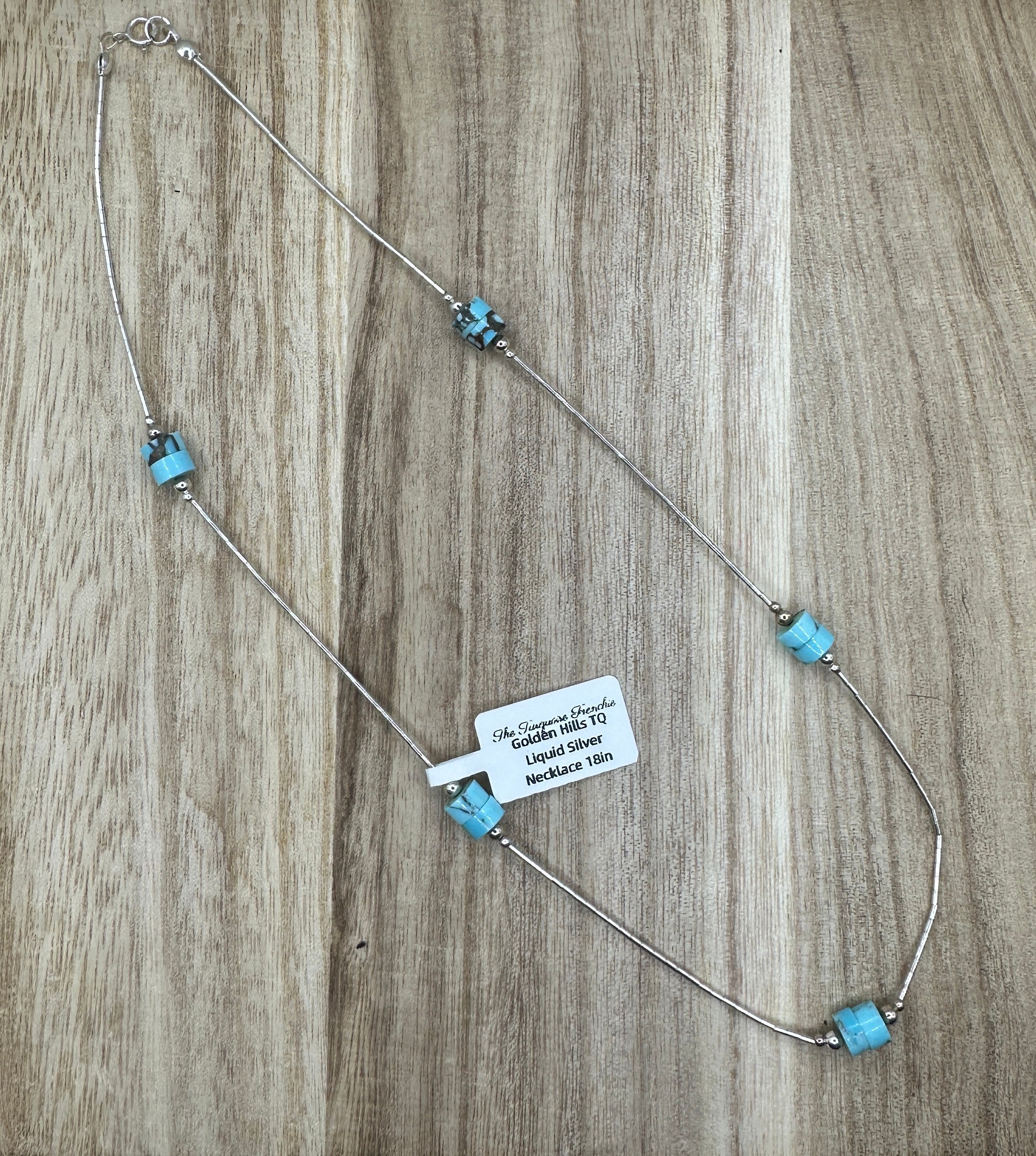Golden Hills Turquoise and Liquid Silver Necklace 18in
