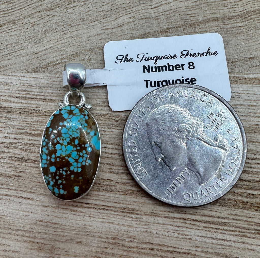 Number 8 Turquoise Oval Pendant