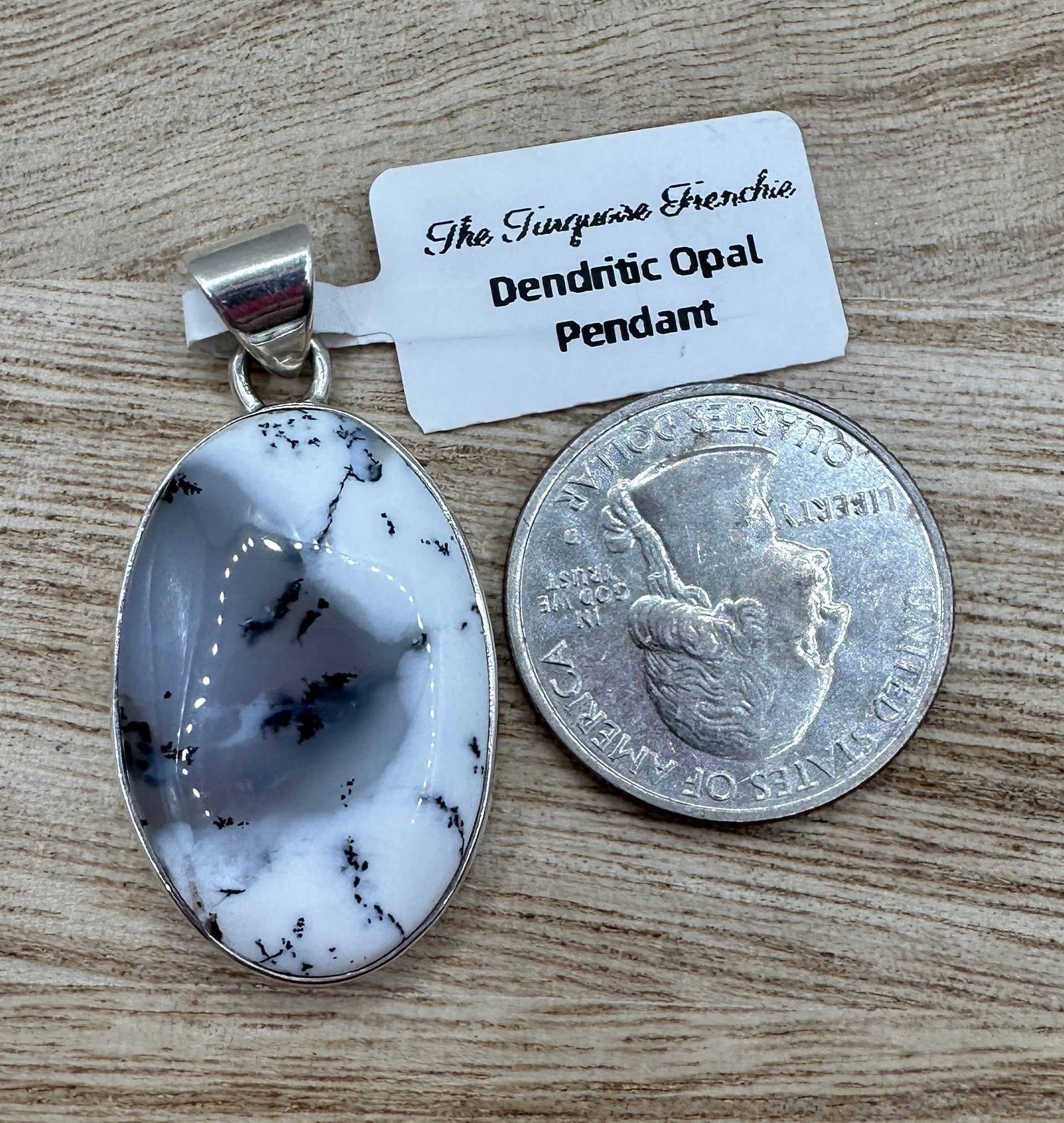 Dendritic Opal Oval Pendant