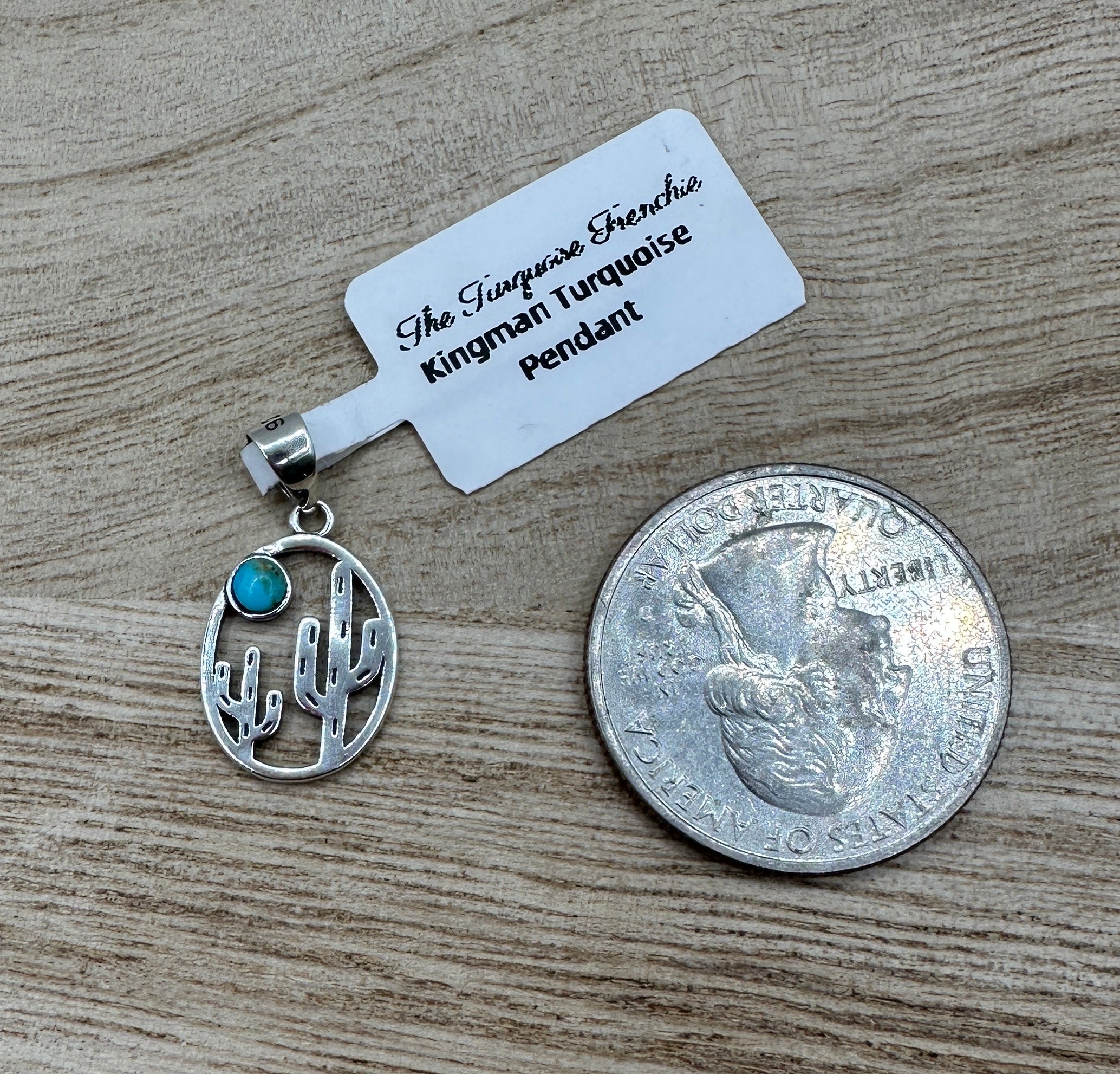 Kingman Turquoise Cactus Pendant
