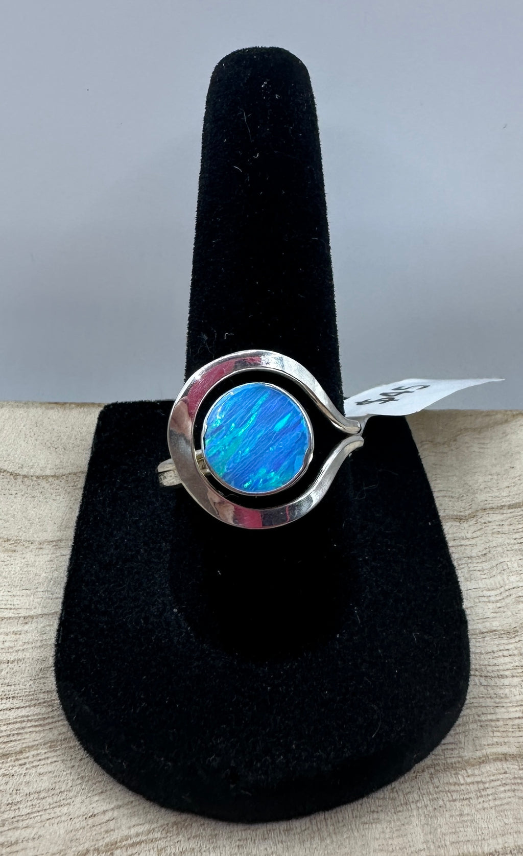 Blue Fire Opal Adjustable Ring