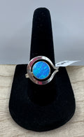 Blue Fire Opal Adjustable Ring