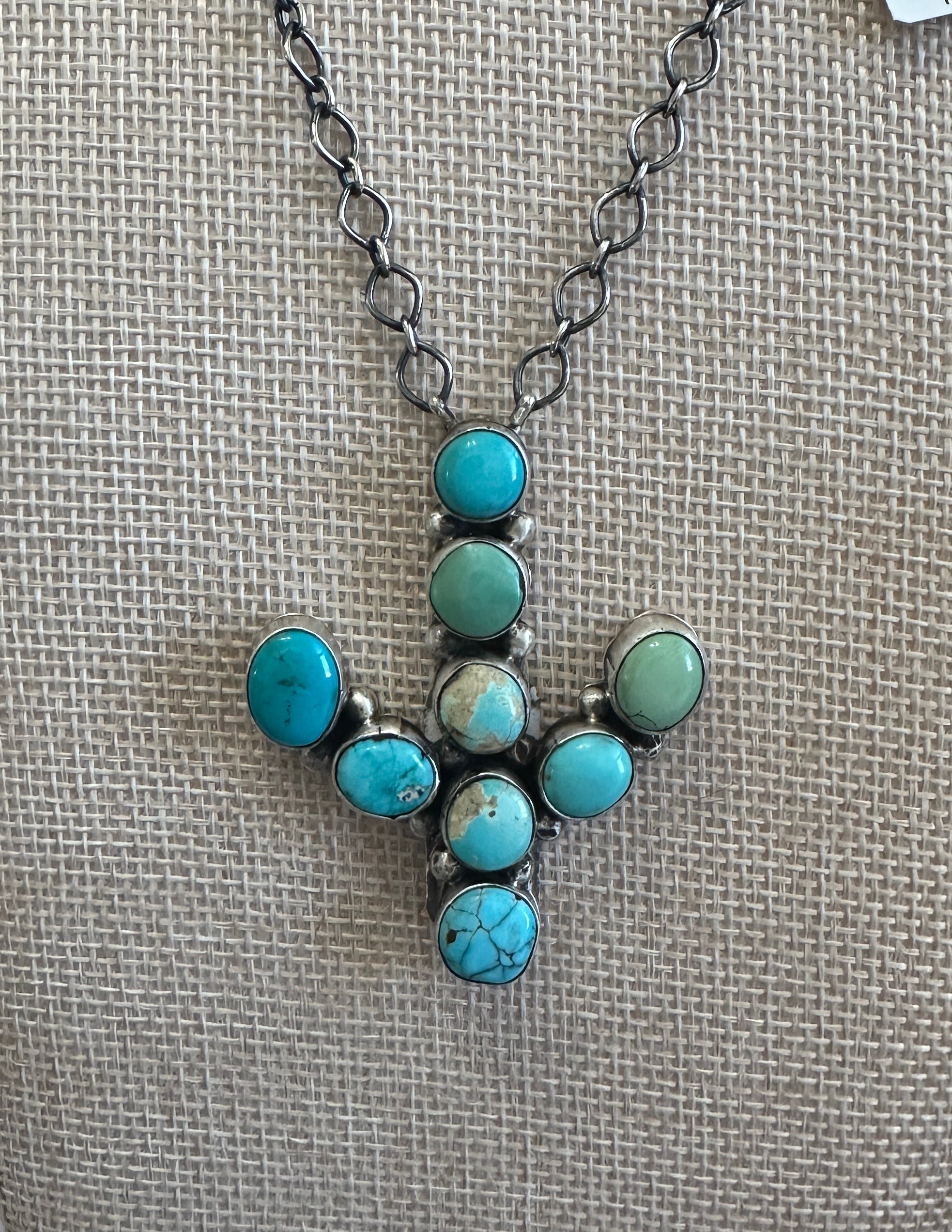 Navajo Handmade Cactus Necklace 18in