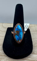 Blue Dahlia Turquoise Copper Ring Size 8