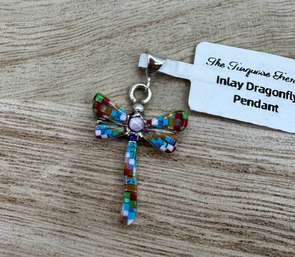 Inlay Dragonfly Pendant