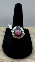 Hot Pink Opal Horseshoe Ring Size 8