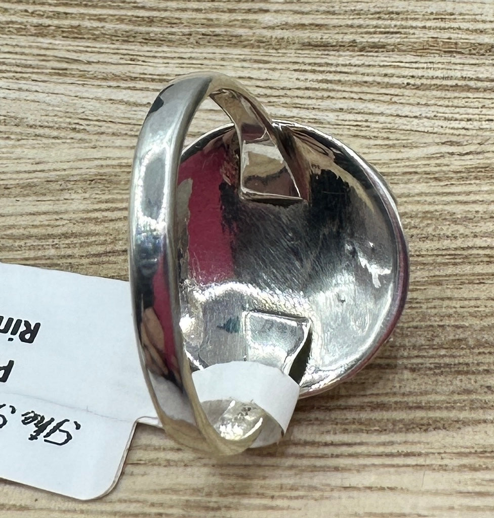 Hot Pink Opal Horseshoe Ring Size 8