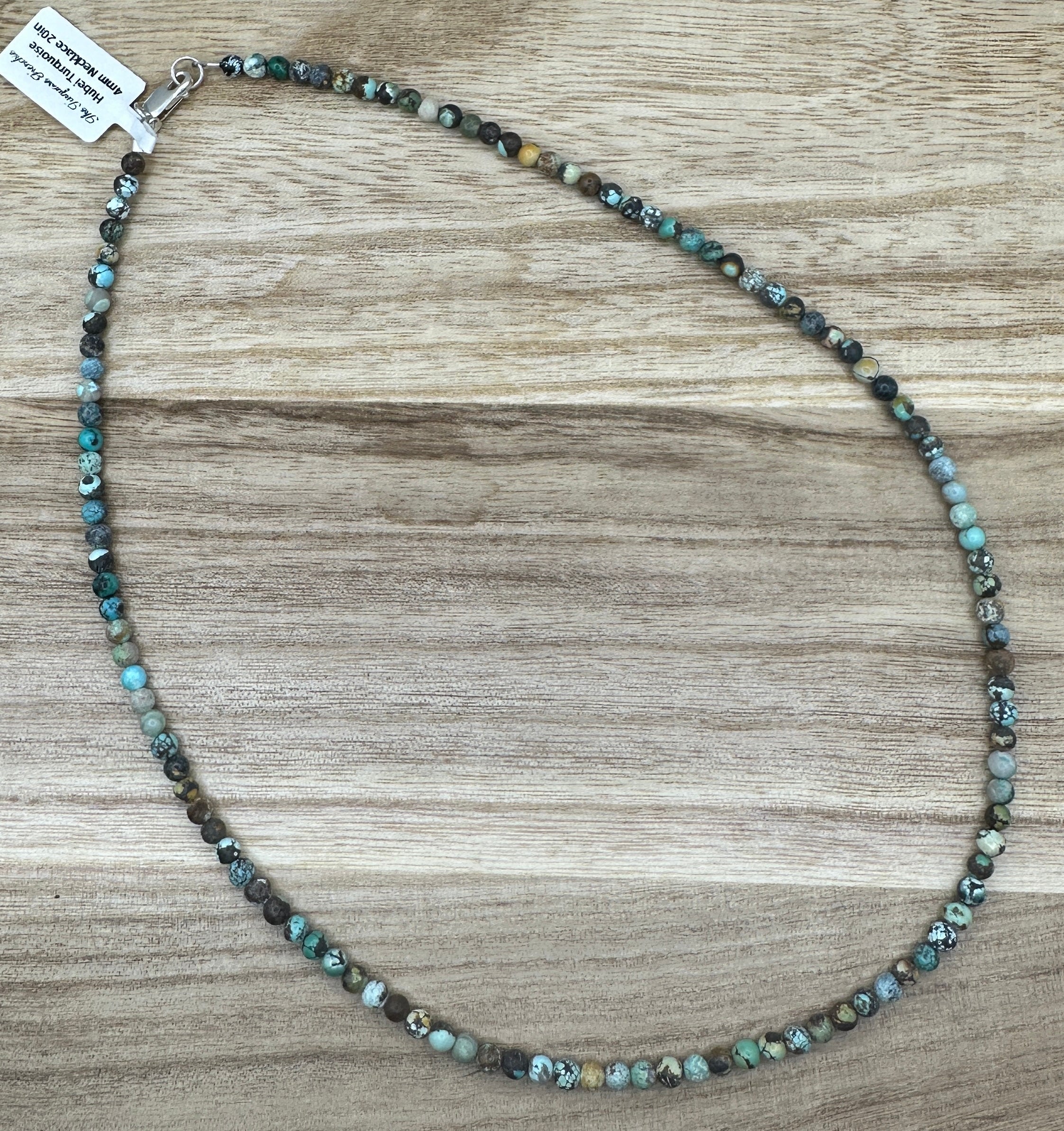 4mm Hubei Turquoise Necklace 20in