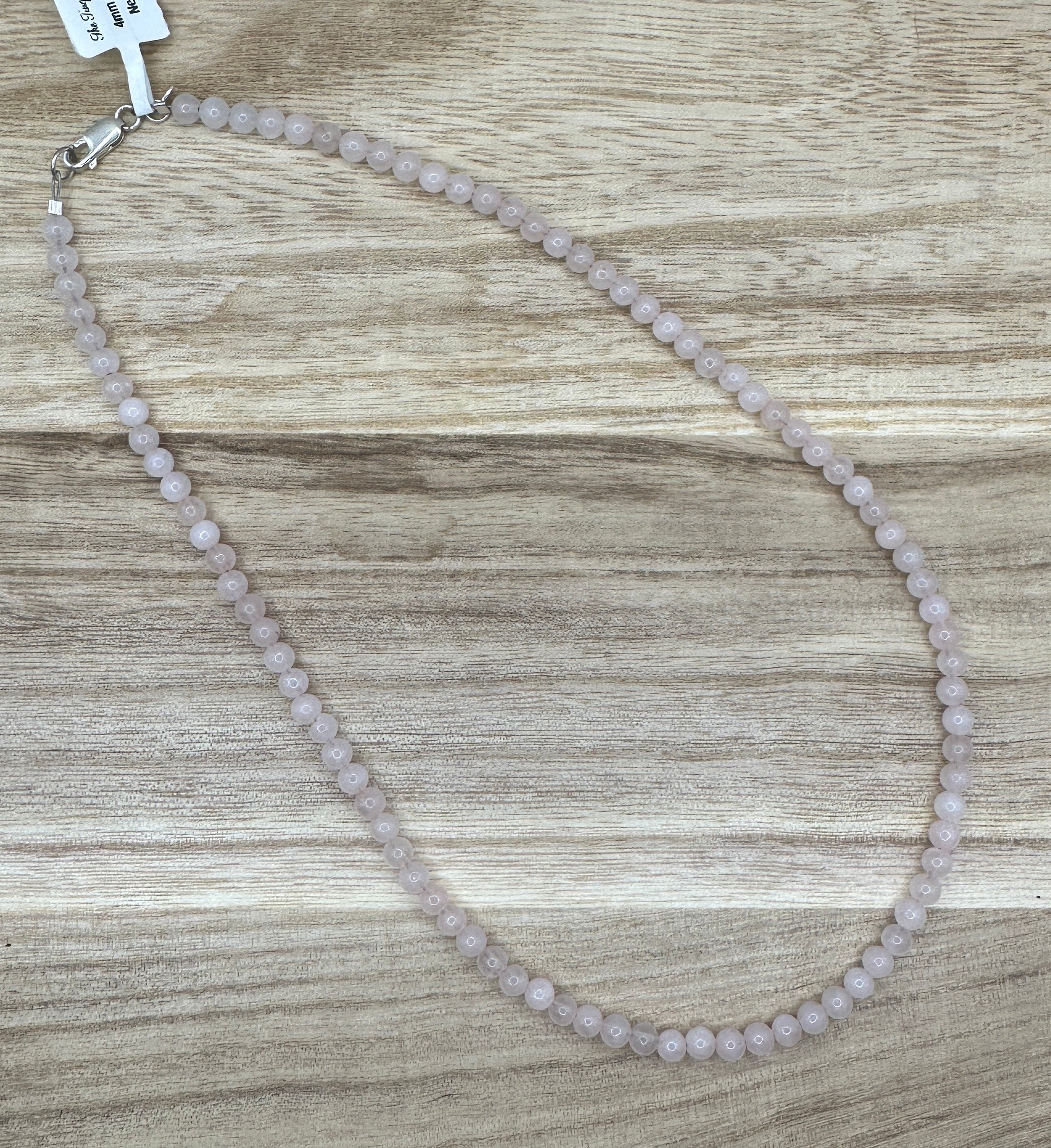 4mm Rose Quartz Necklace 18in
