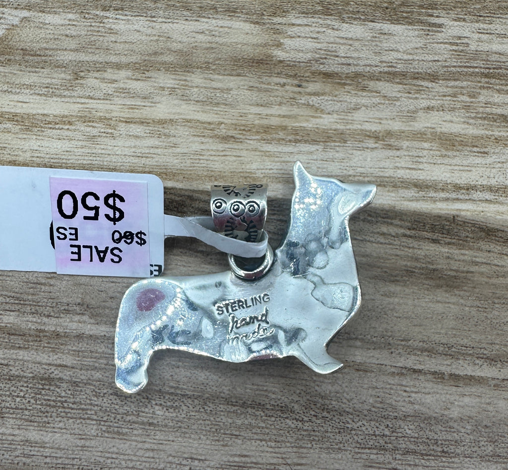 Pink Conch Corgi Pendant