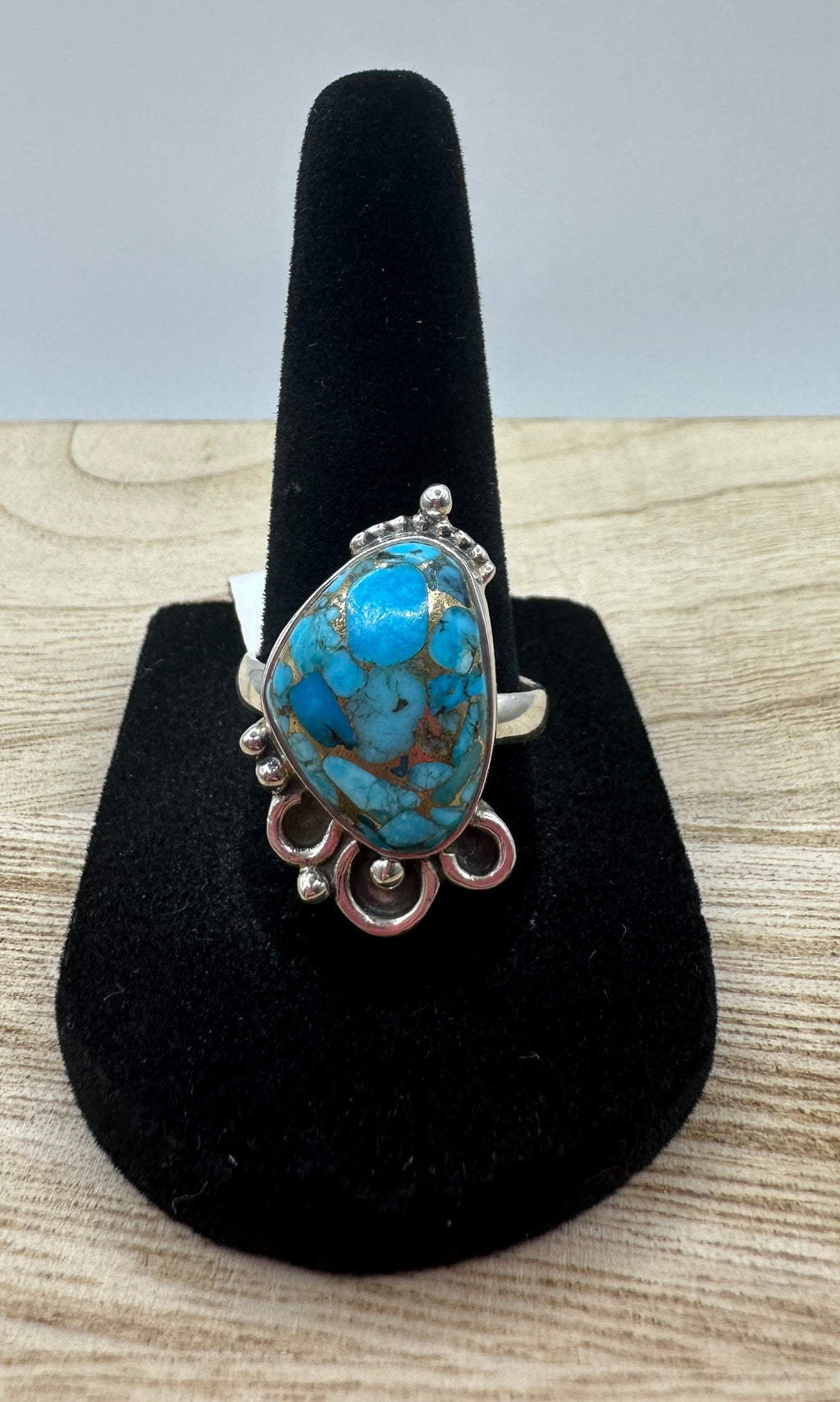 Blue Copper Turquoise Ring Size 9