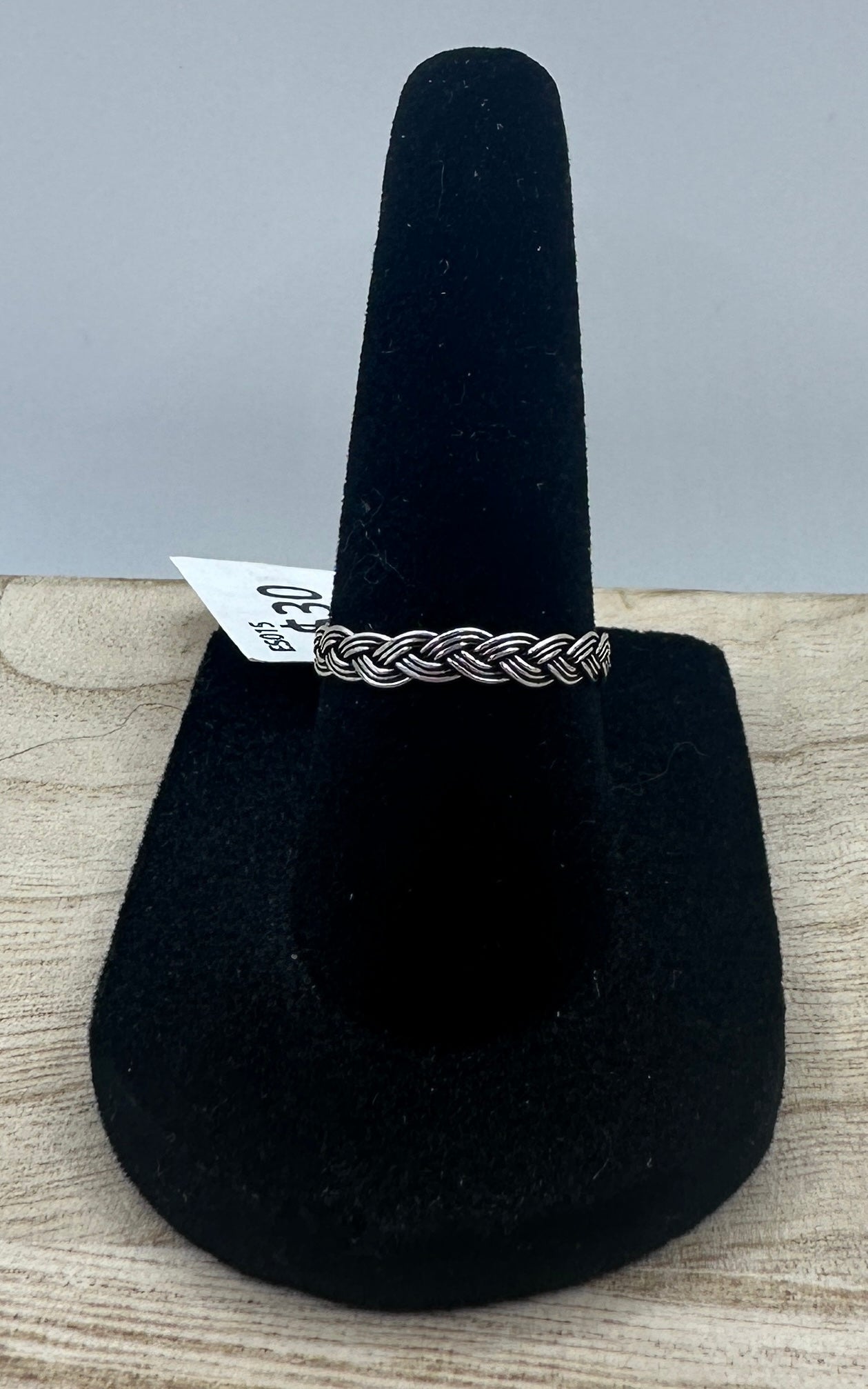 Braided Silver Ring Size 7