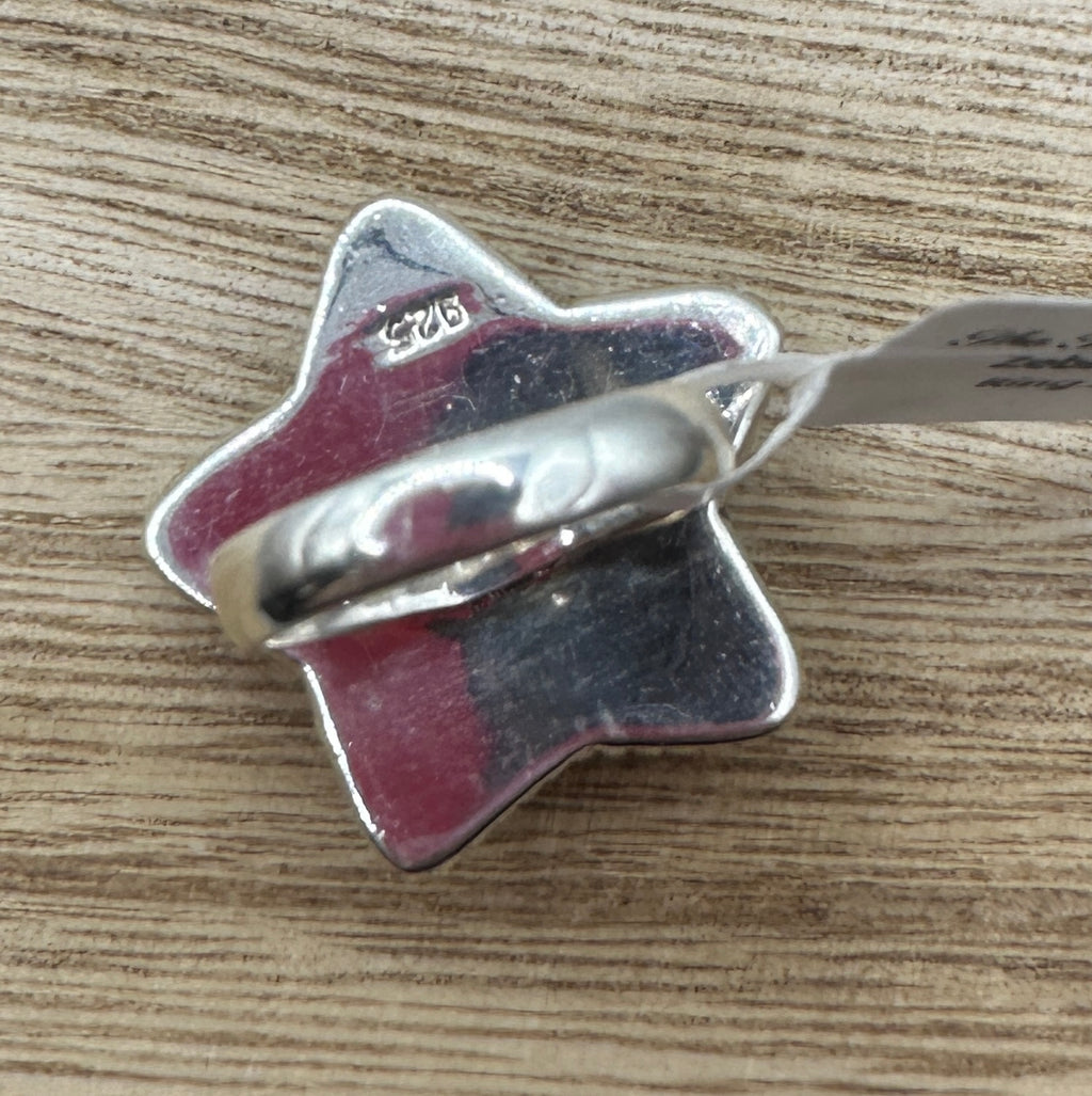 Zebra Jasper Star Ring Size 6