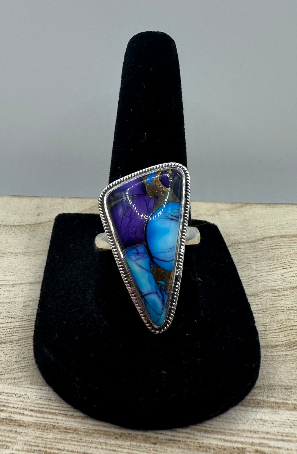 Purple Dahlia Turquoise Ring Size 9