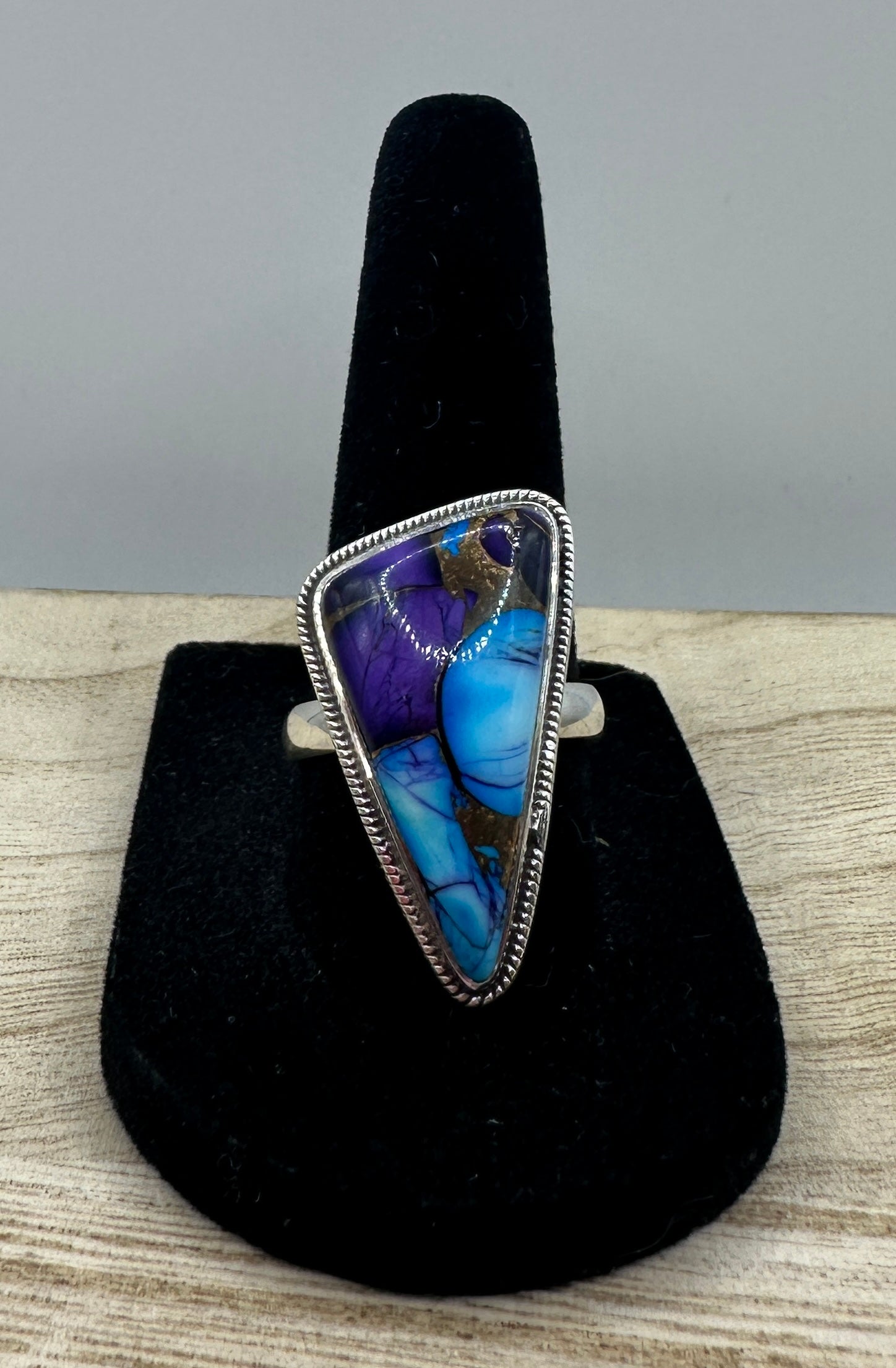 Purple Dahlia Turquoise Ring Size 9