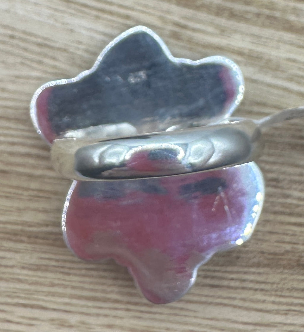 Red and Blue Sea Sediment Jasper Ring Adjustable