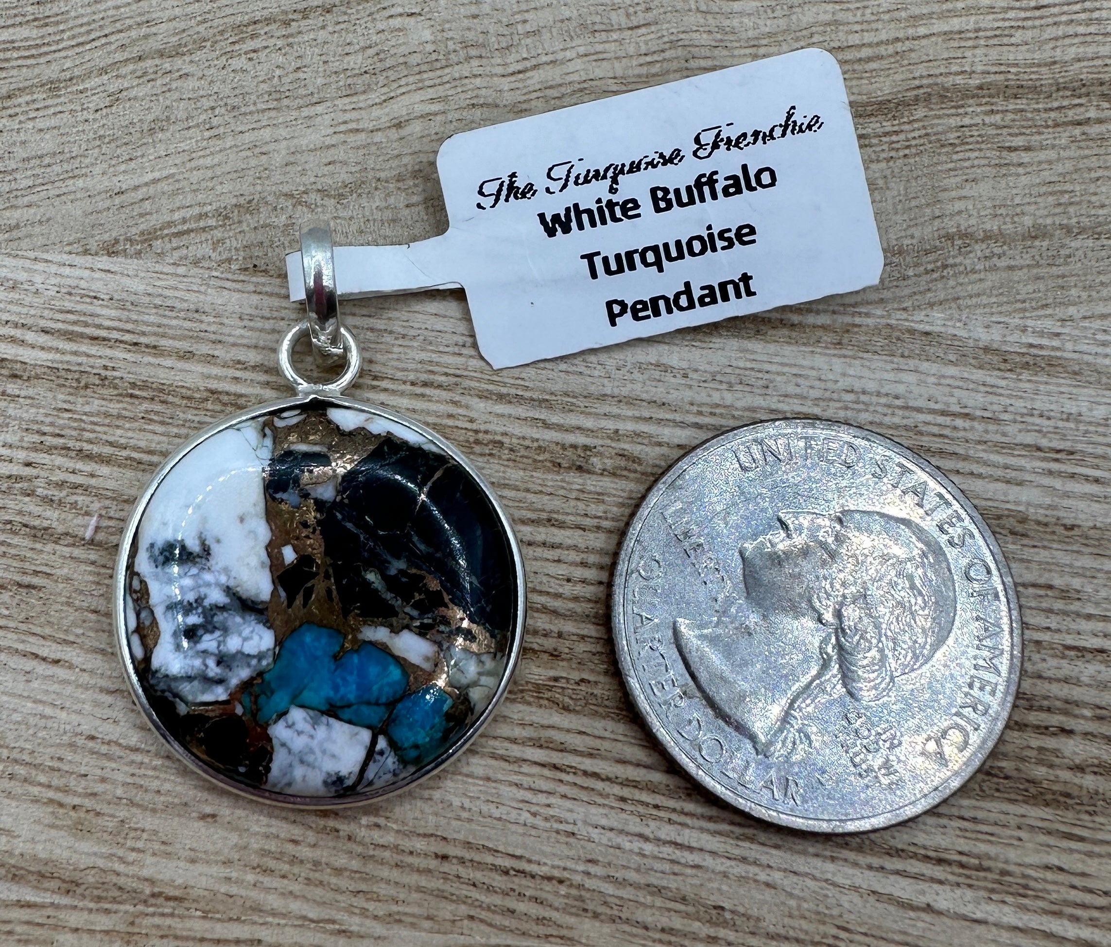 White Buffalo Circle Pendant