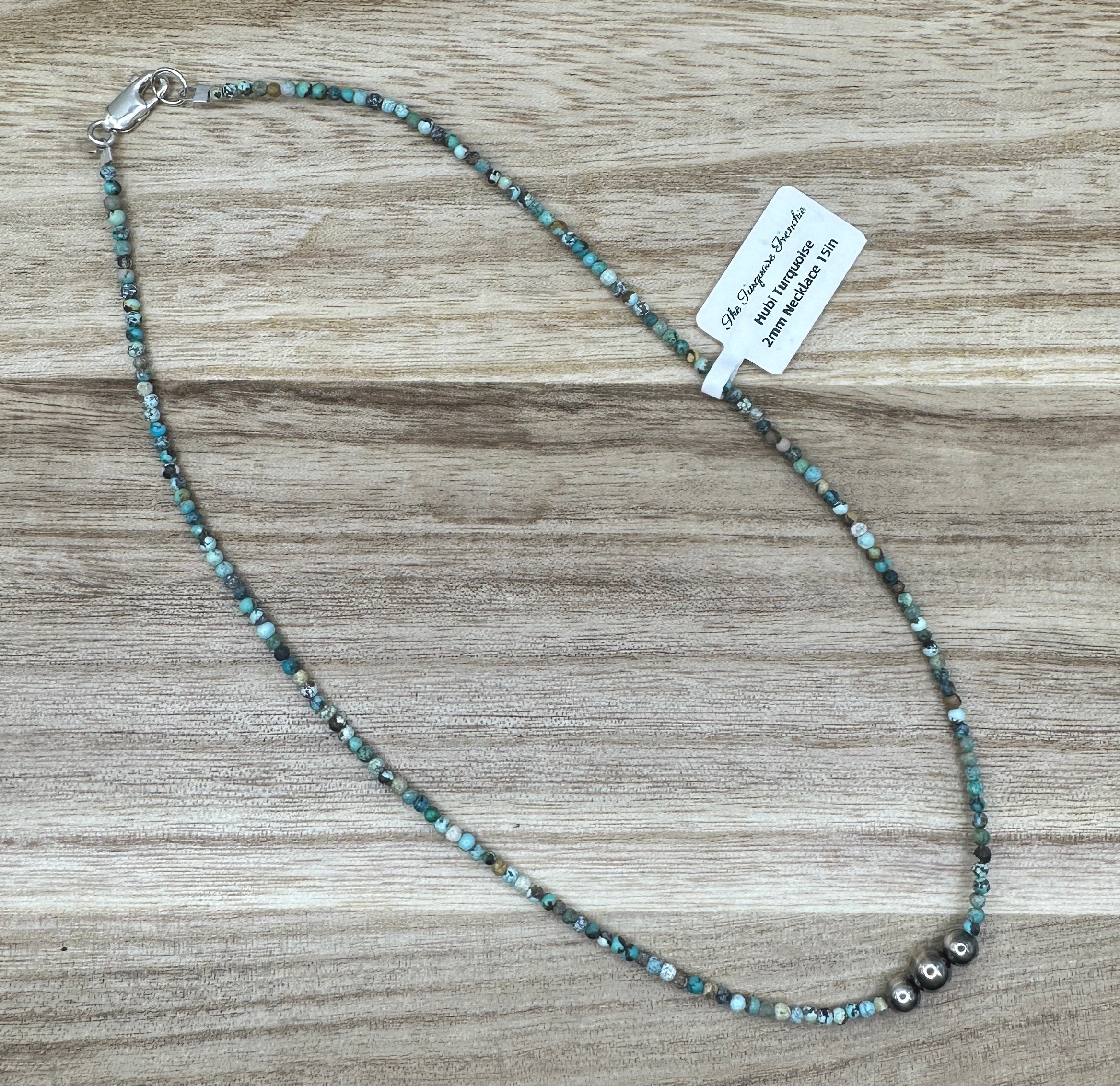 Hubei Turquoise and Desert Pearl Necklace 15in