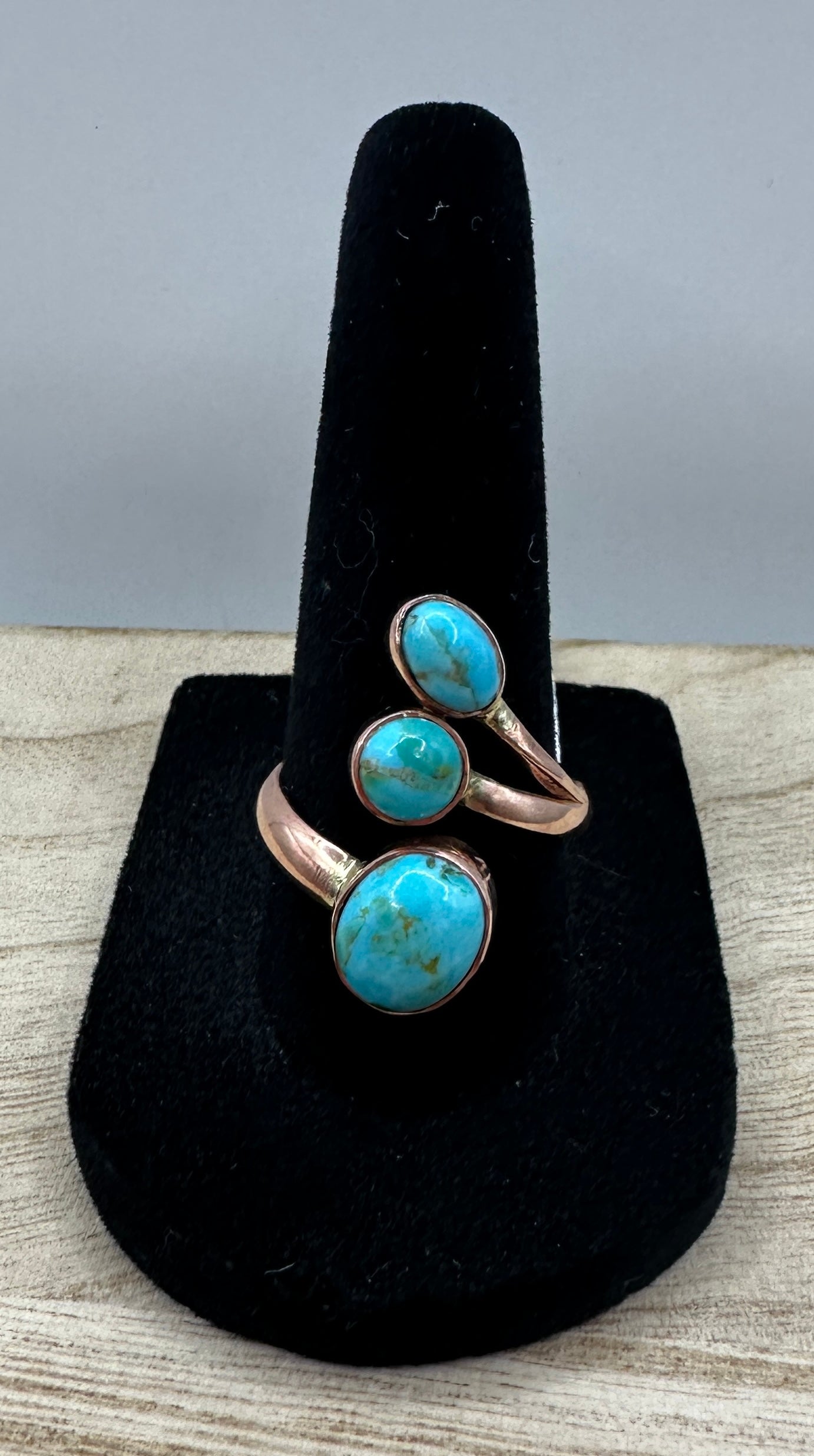 Copper and Turquoise Adjustable Ring