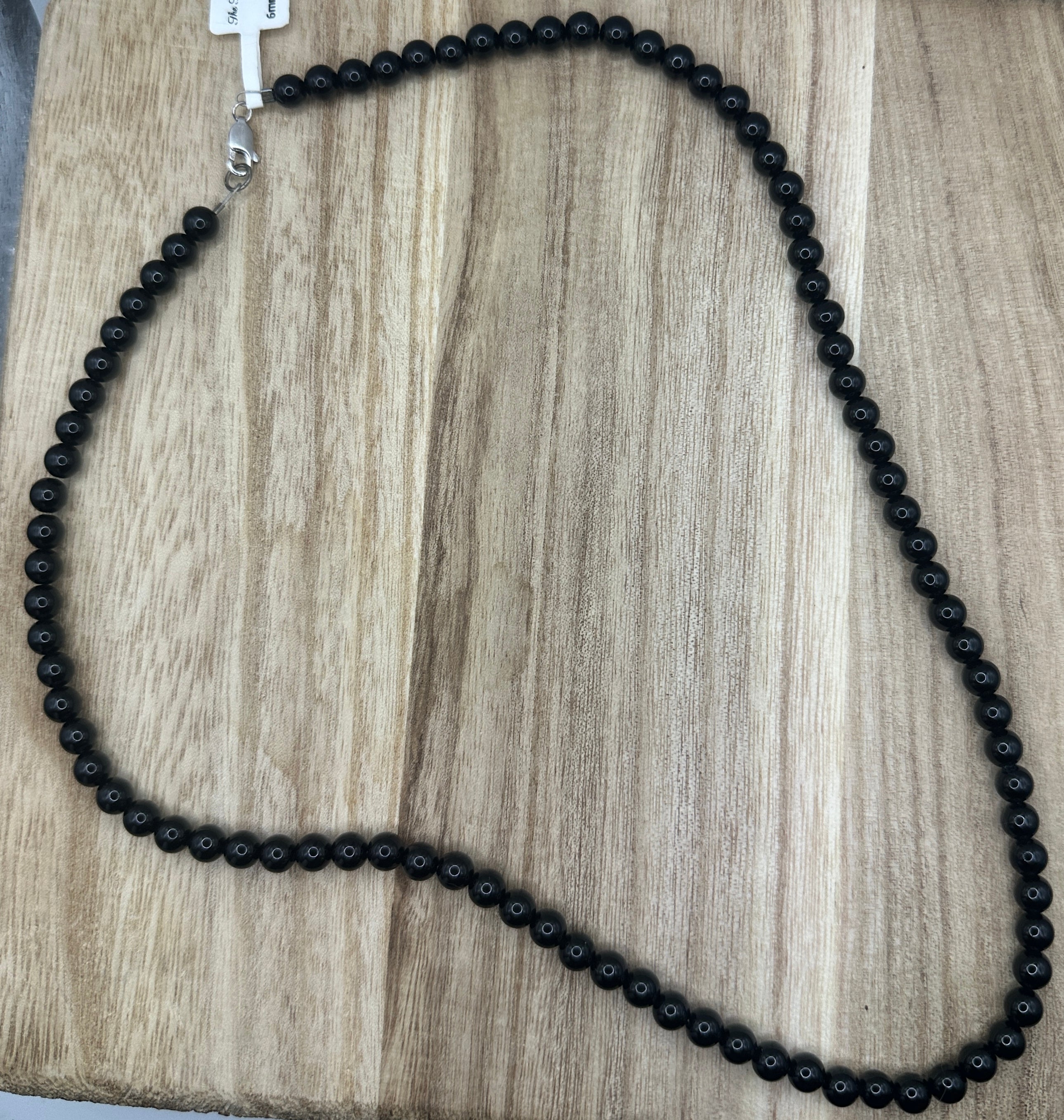6mm Black Onyx Necklace 22in
