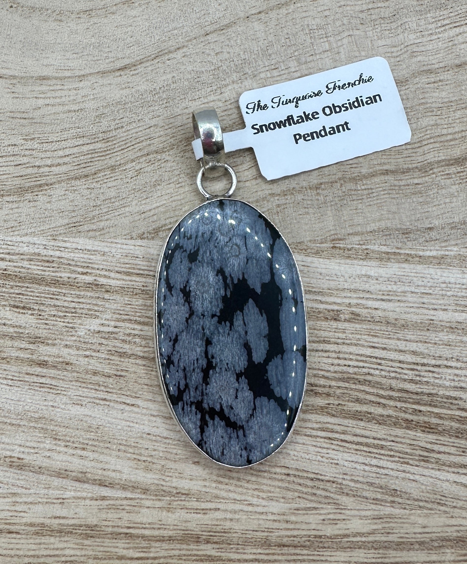 Snowflake Obsidian Oval Pendant