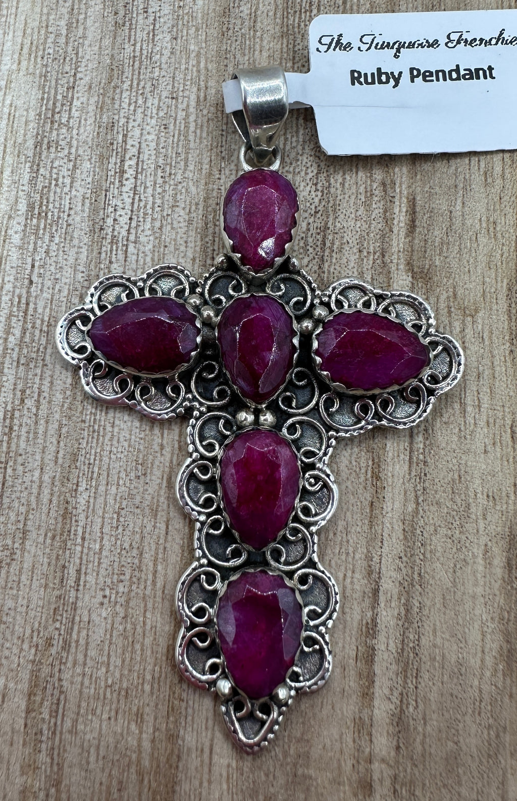 Ruby Cross Pendant