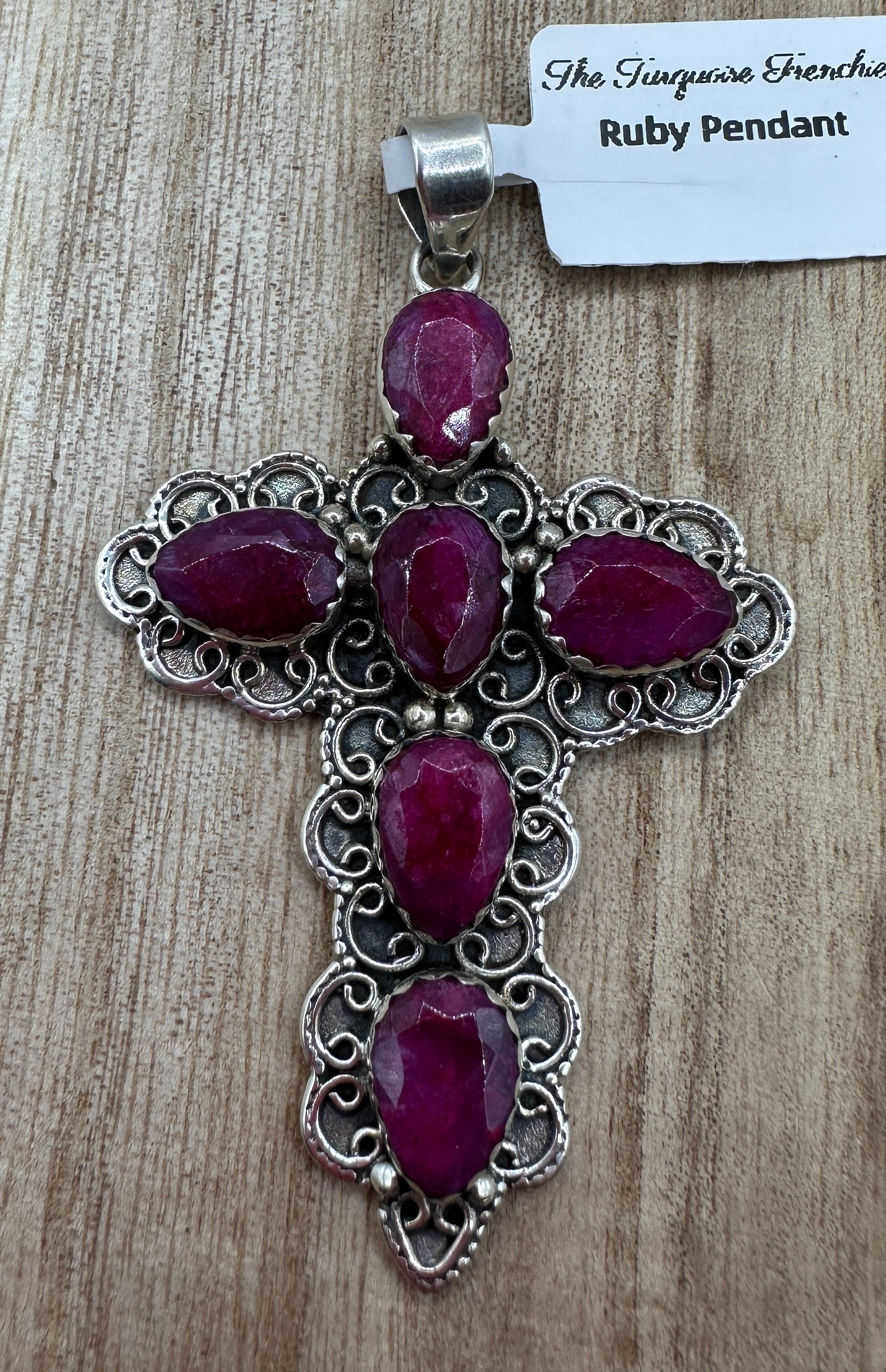 Ruby Cross Pendant