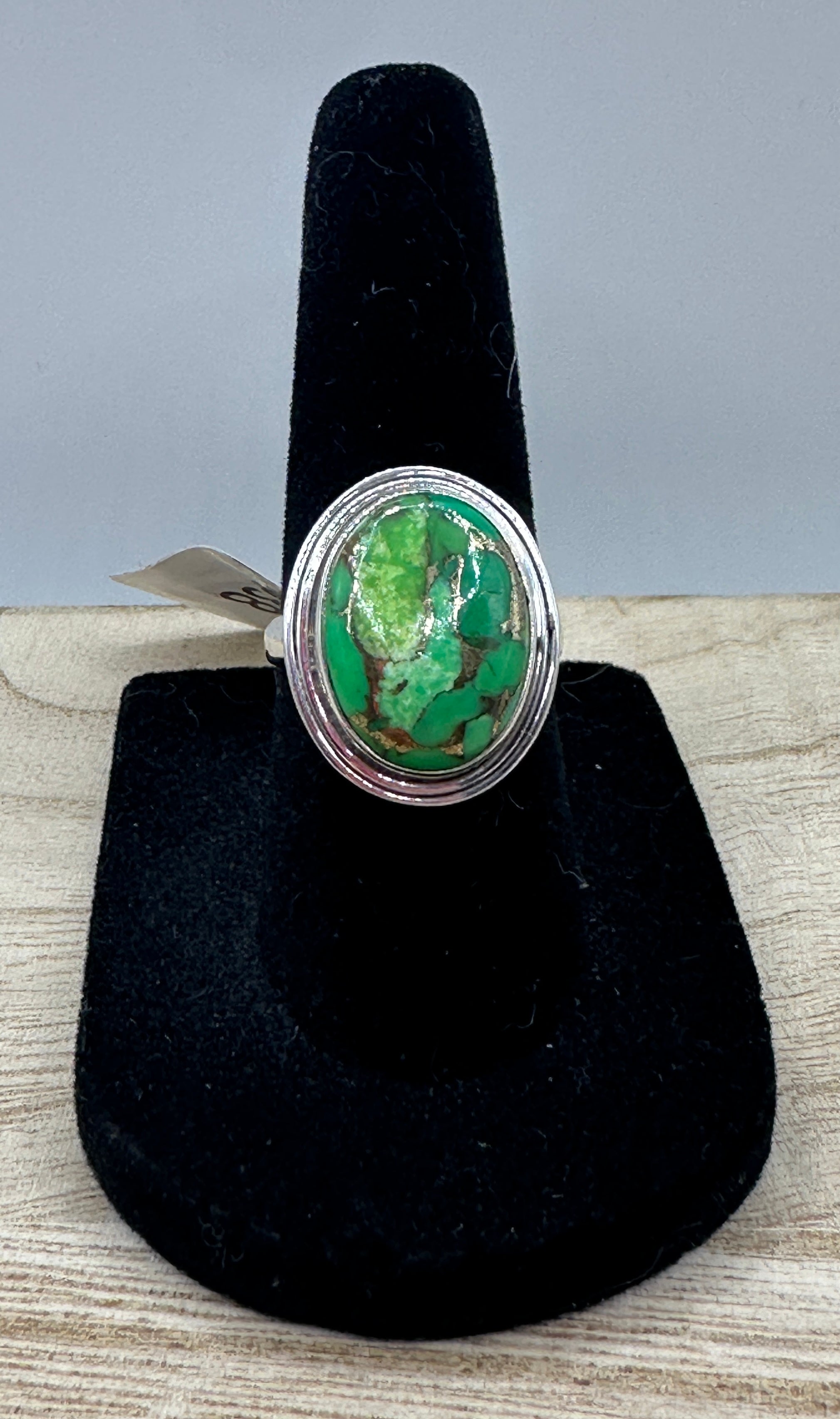 Green Apple Dahlia Turquoise Ring Size 5.75