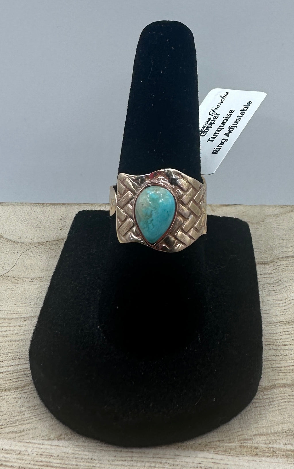 Copper and Turquoise Adjustable Ring