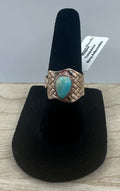Copper and Turquoise Adjustable Ring