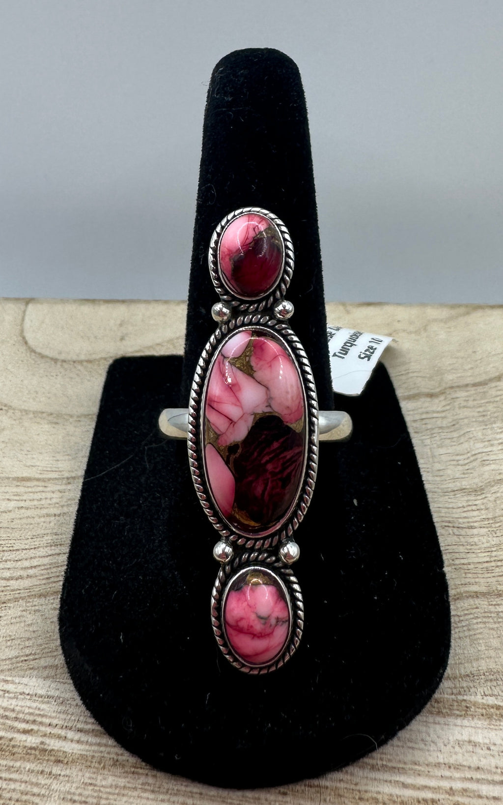 Red Rose Dahlia Turquoise Ring Size 10