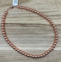 8mm Copper Pearls Necklace 18in