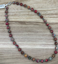 8mm Sea Sediment Jasper and 4mm Desert Pearls Necklace 18in