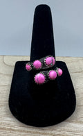 Cotton Candy Dahlia Turquoise Adjustable Ring