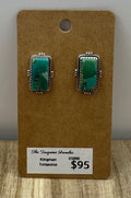 Rectangle Kingman Turquoise Earrings