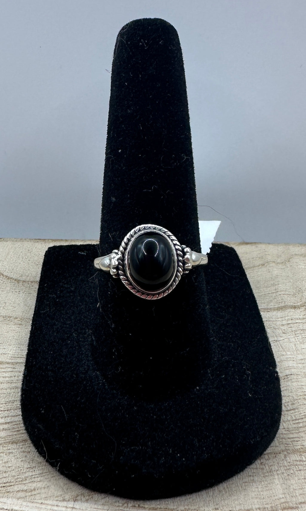 Black Onyx Oval Ring Size 7