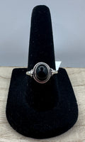 Black Onyx Oval Ring Size 7