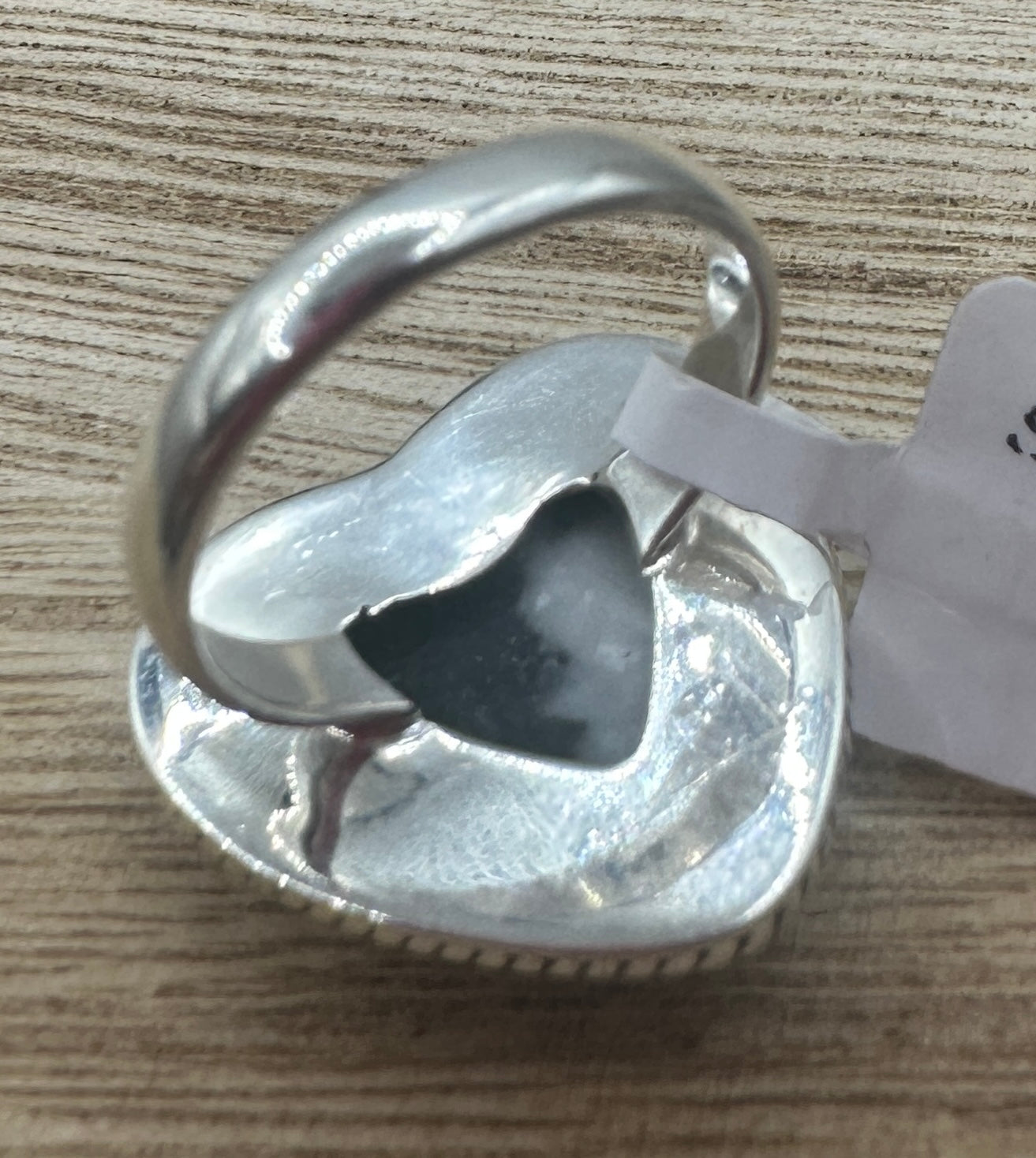 Zebra Jasper Heart Ring Size 7
