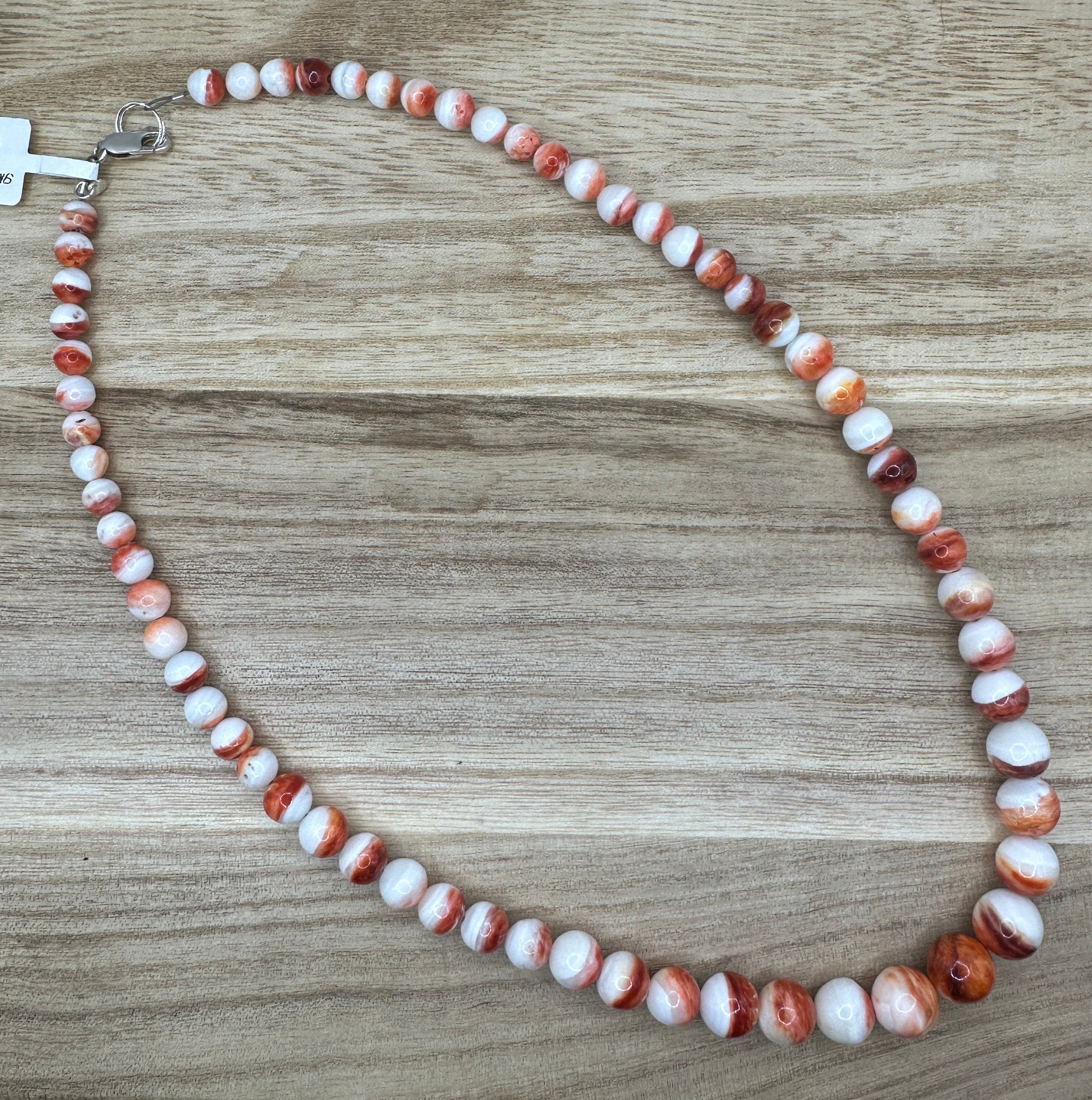 Graduated Spiny Oyster Necklace 20in