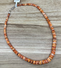Graduated Heishi Spiny Oyster Necklace 18in