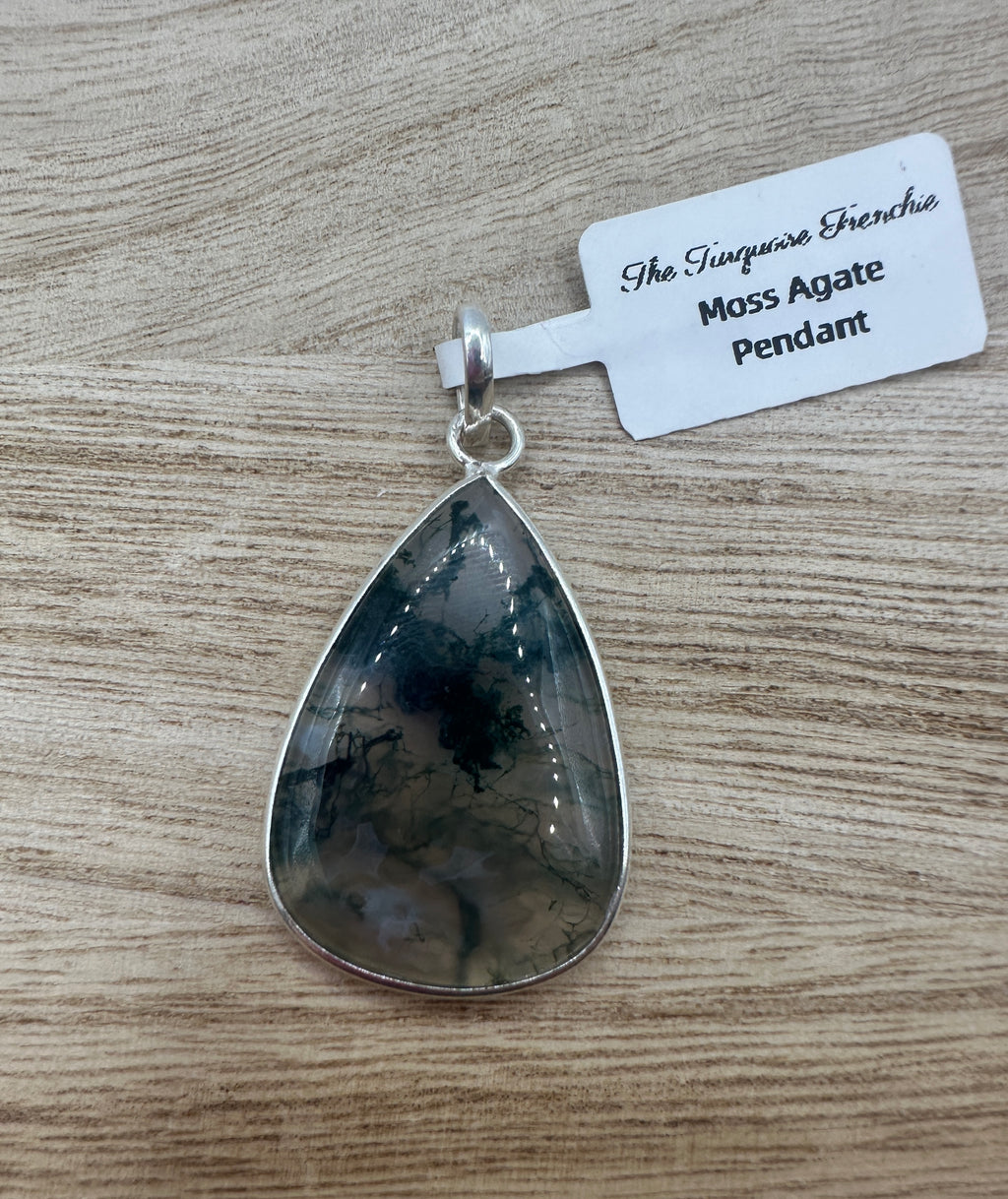 Moss Agate Tear Drop Pendant