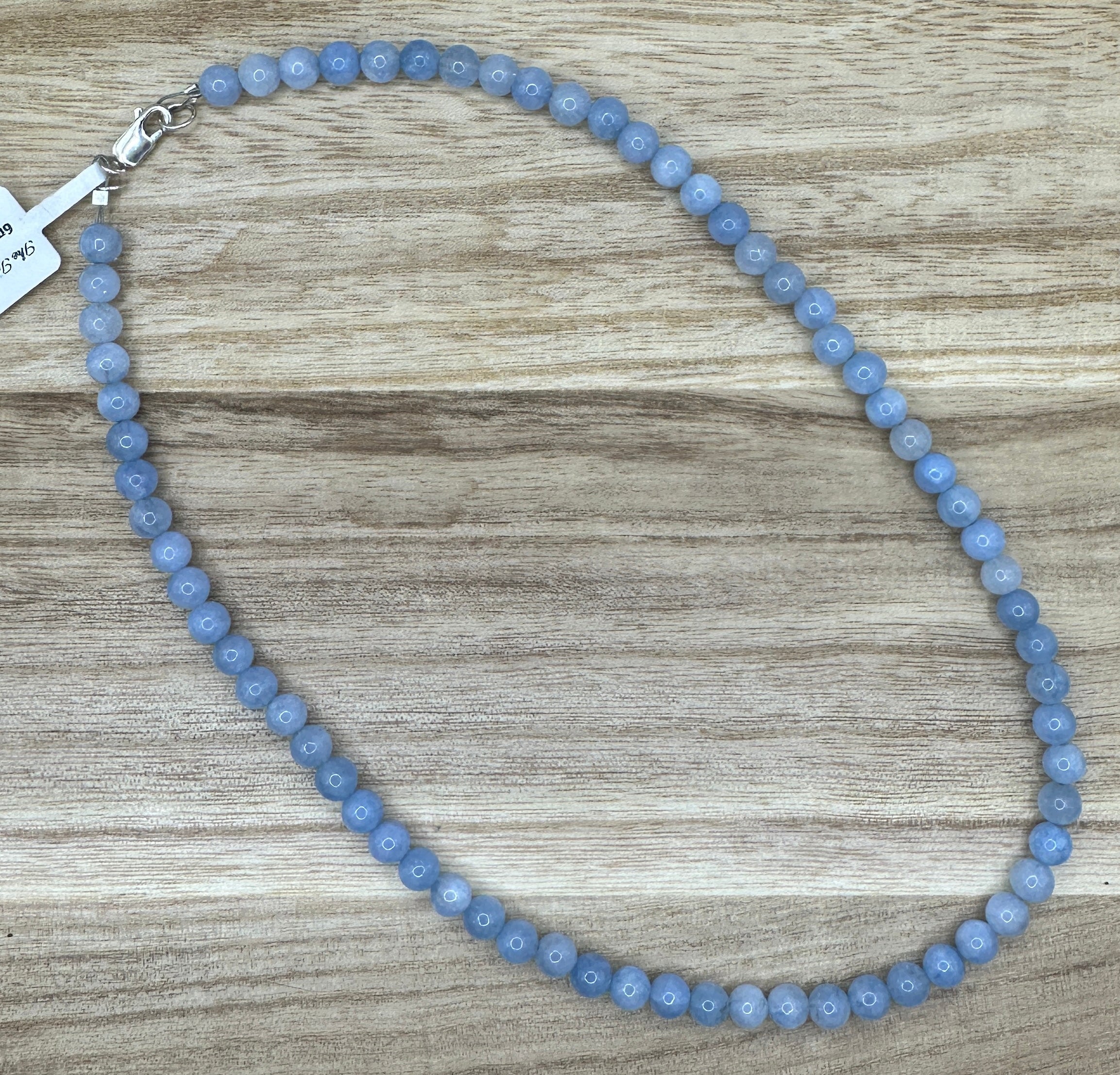 6mm Aquamarine Necklace 16in