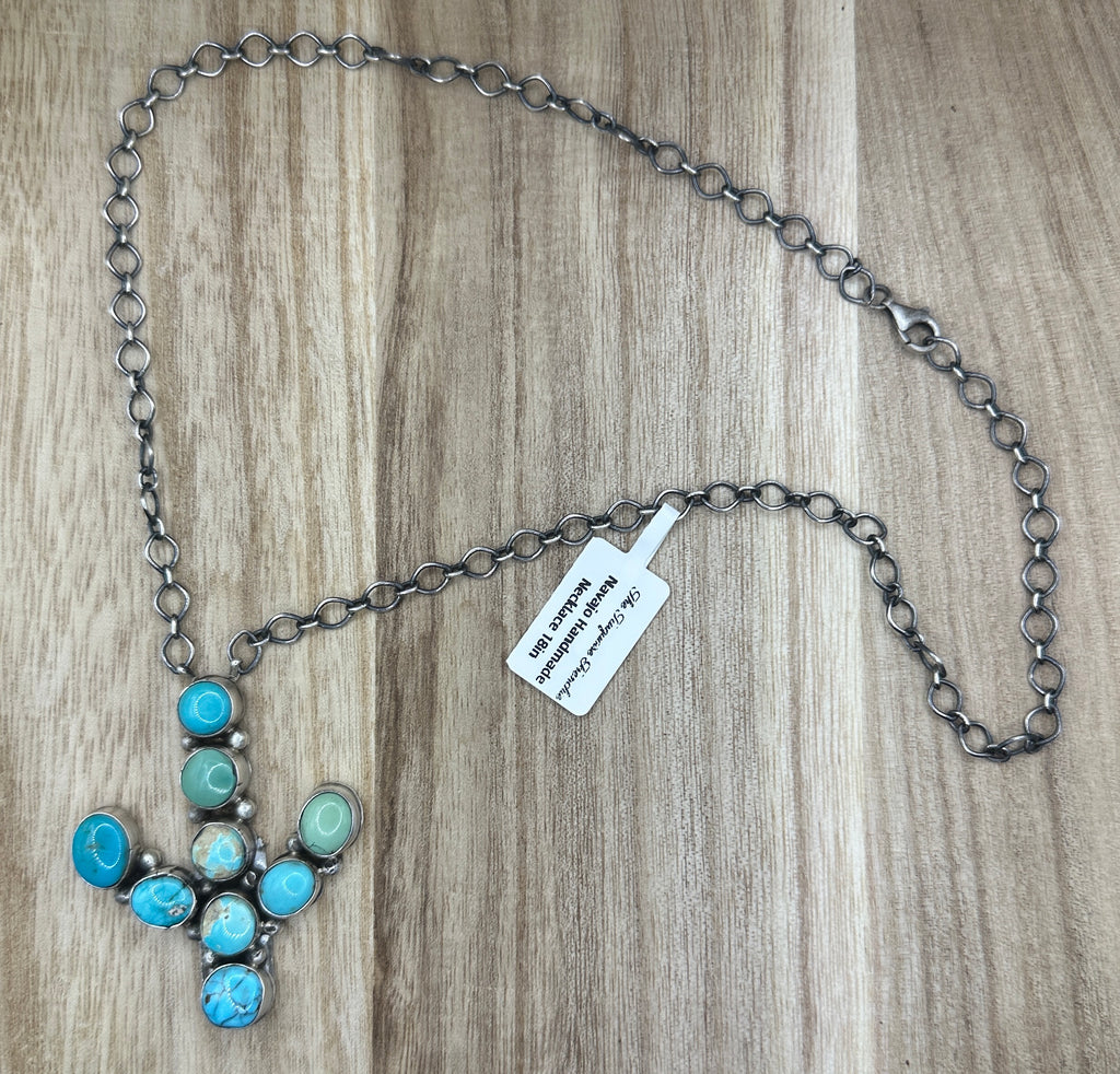 Navajo Handmade Cactus Necklace 18in